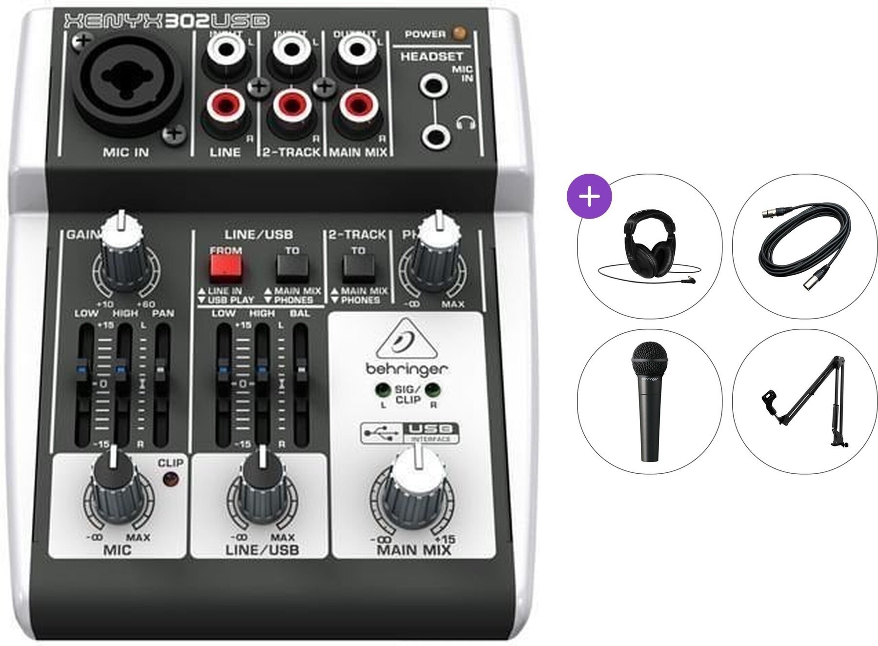 Mixing Desk Behringer XENYX 302 USB Premium SET Mixing Desk