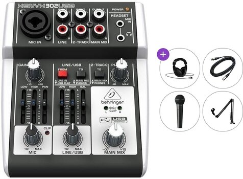 Mixing Desk Behringer XENYX 302 USB Premium SET Mixing Desk - 1