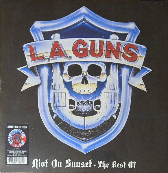 Vinyl Record L.A. Guns - Riot On Sunset - The Best Of (Black/Clear/Red/White Haze Splatter Coloured) (LP)