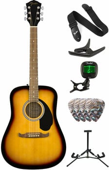 Акустична китара Fender FA-125 Dreadnought Acoustic WN Sunburst Deluxe SET Сунбурст - 1