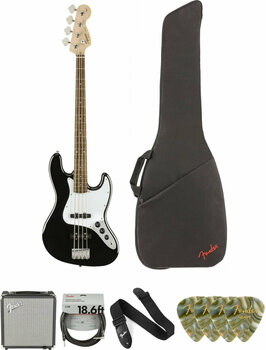Bas elektryczna Fender Squier Affinity Series Jazz Bass LR Black Deluxe SET Czarny - 1