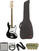 Bas electric Fender Squier Affinity Series Jazz Bass LR Black Deluxe SET Negru