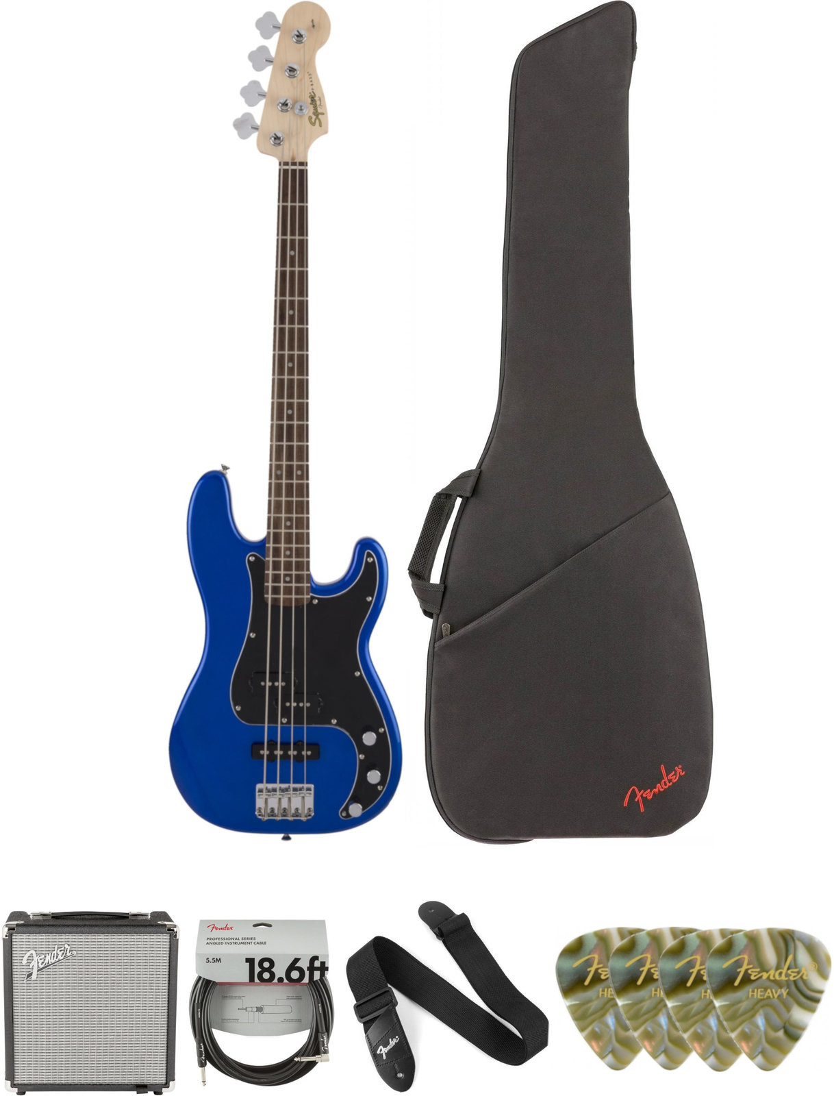 Basse électrique Fender Squier Affinity Series Precision Bass PJ IL Imperial Blue Deluxe SET Imperial Blue