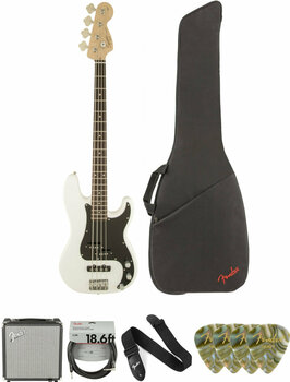 4-string Bassguitar Fender Squier Affinity Series Precision Bass PJ IL Olympic White Deluxe SET Olympic White - 1