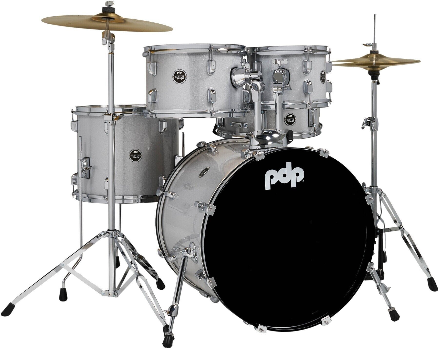 Ακουστικό Ντραμς Σετ PDP by DW CENTERstage 20 Diamond White Sparkle Ακουστικό Ντραμς Σετ