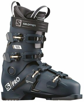 Alpine Ski Boots Salomon S/PRO Petrol Blue/Race Blue/Acid Green 28/28,5 Alpine Ski Boots - 1