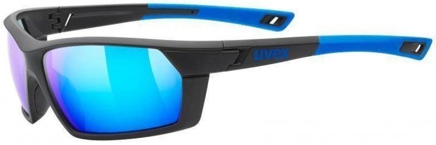 Cycling Glasses UVEX Sportstyle 225 Black/Blue Mat/Mirror Blue Cycling Glasses