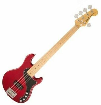 5 strunska bas kitara Fender Squier Deluxe Dimension Bass V MN Crimson Red Transparent