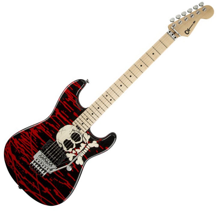 Guitare électrique Charvel Warren DeMartini Signature Blood And Skull Pro Mod