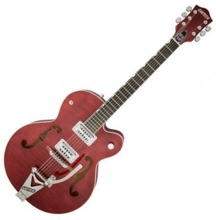 Chitară semi-acustică Gretsch G6120SH Brian Setzer Hot Rod Roman Red 2-Tone