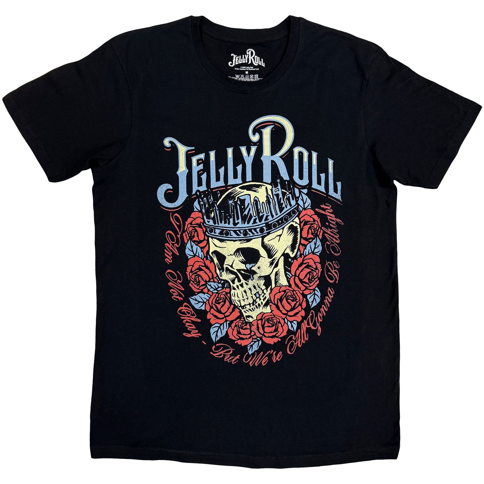 T-särk Jelly Roll Skull Rose Black XL T-särk