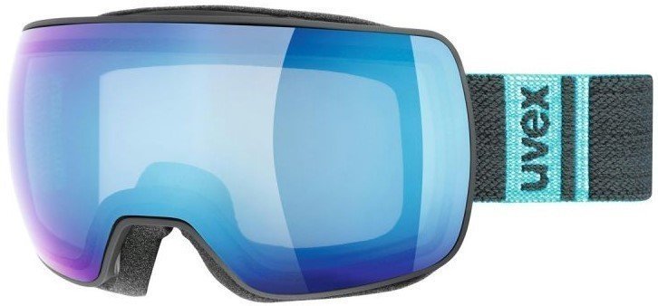 Smučarska očala UVEX Compact FM Matte Black/Mirror Blue Smučarska očala