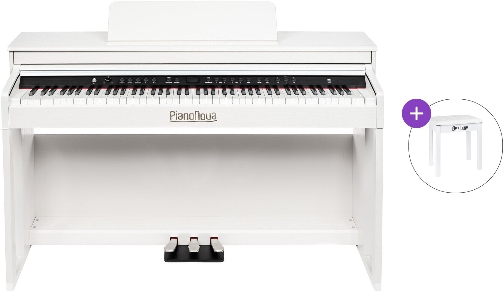 Digitalni klavir Pianonova El Clasico MKII Basic SET White Digitalni klavir