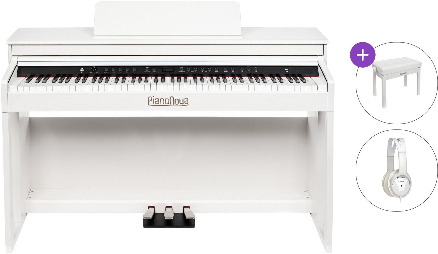 Digitalni klavir Pianonova El Clasico MKII Standard SET White Digitalni klavir