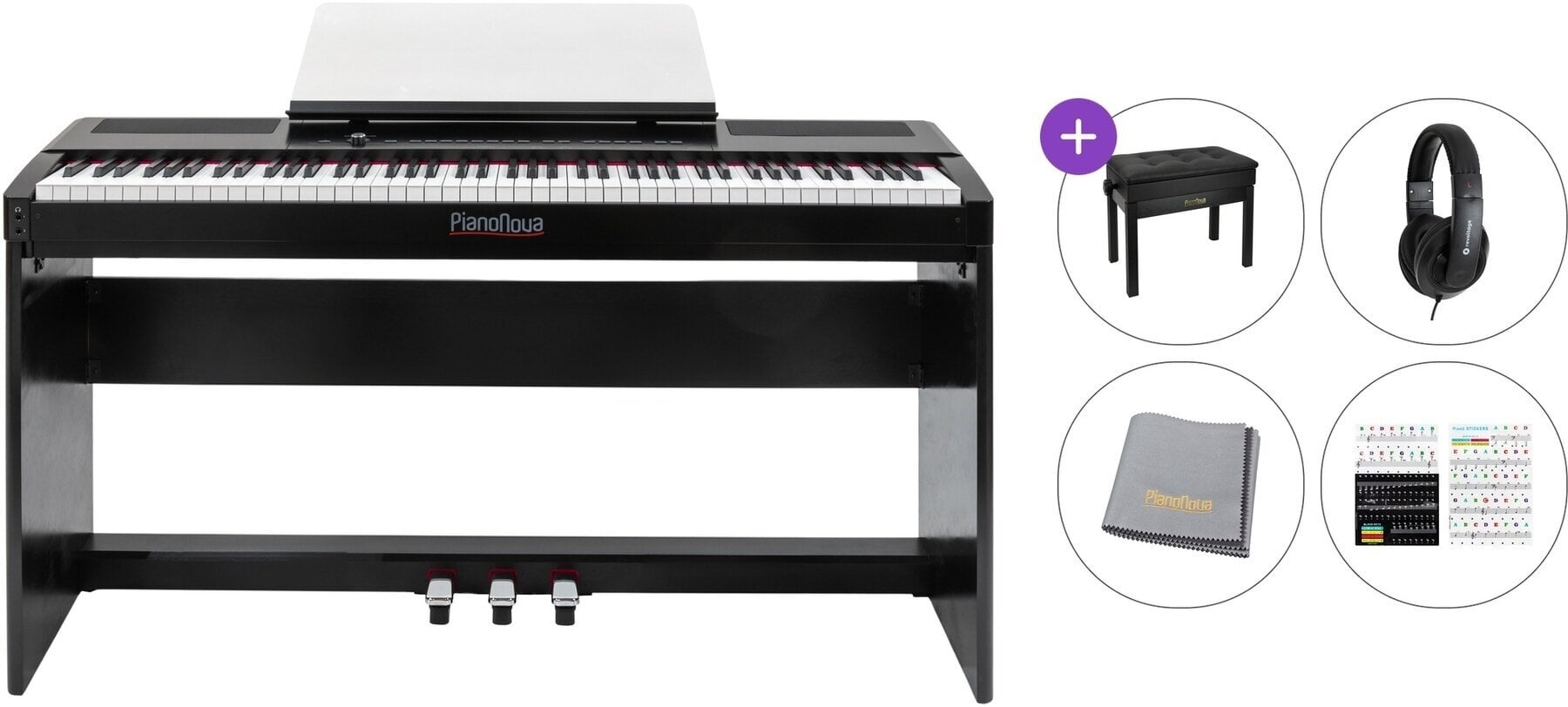Digital Piano Pianonova Girona 08 Premium SET Black Digital Piano