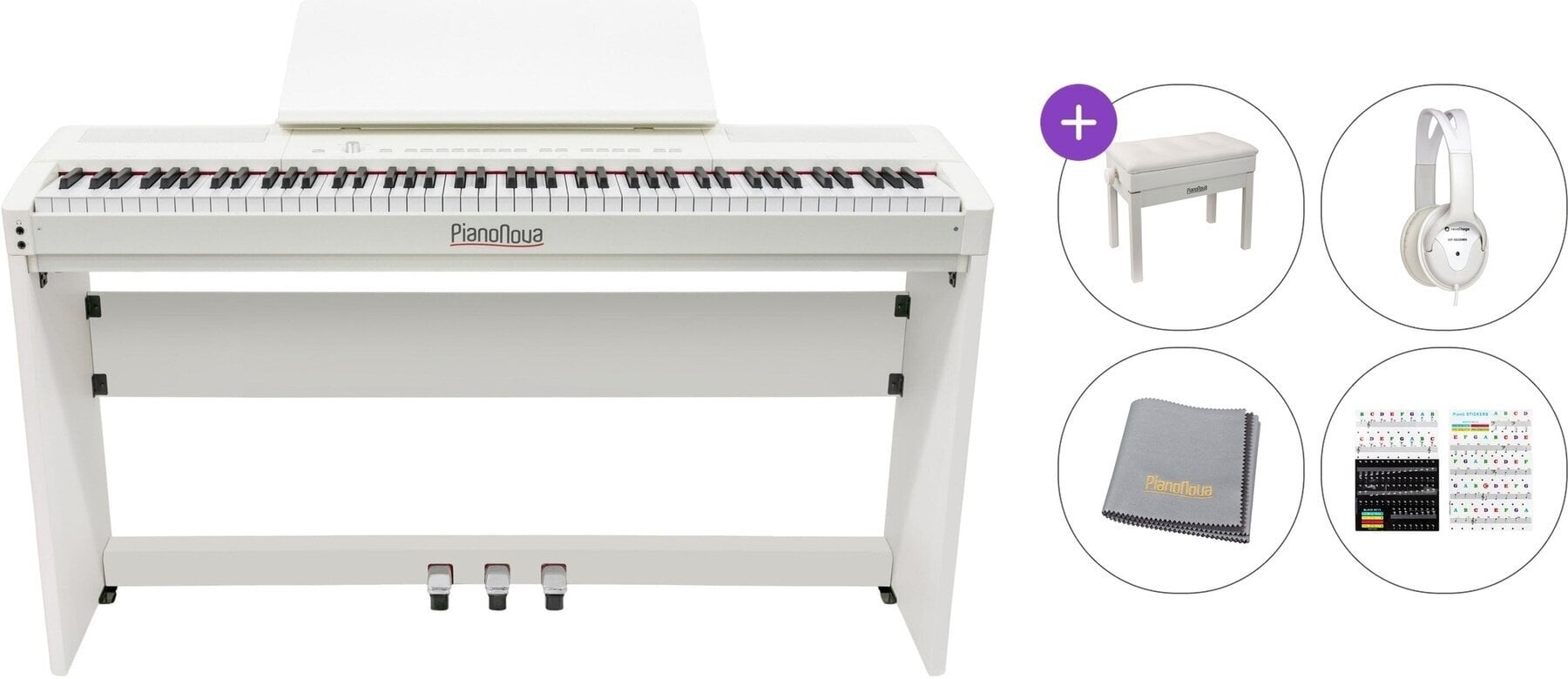Digitalni pianino Pianonova Girona 08 Premium SET White Digitalni pianino