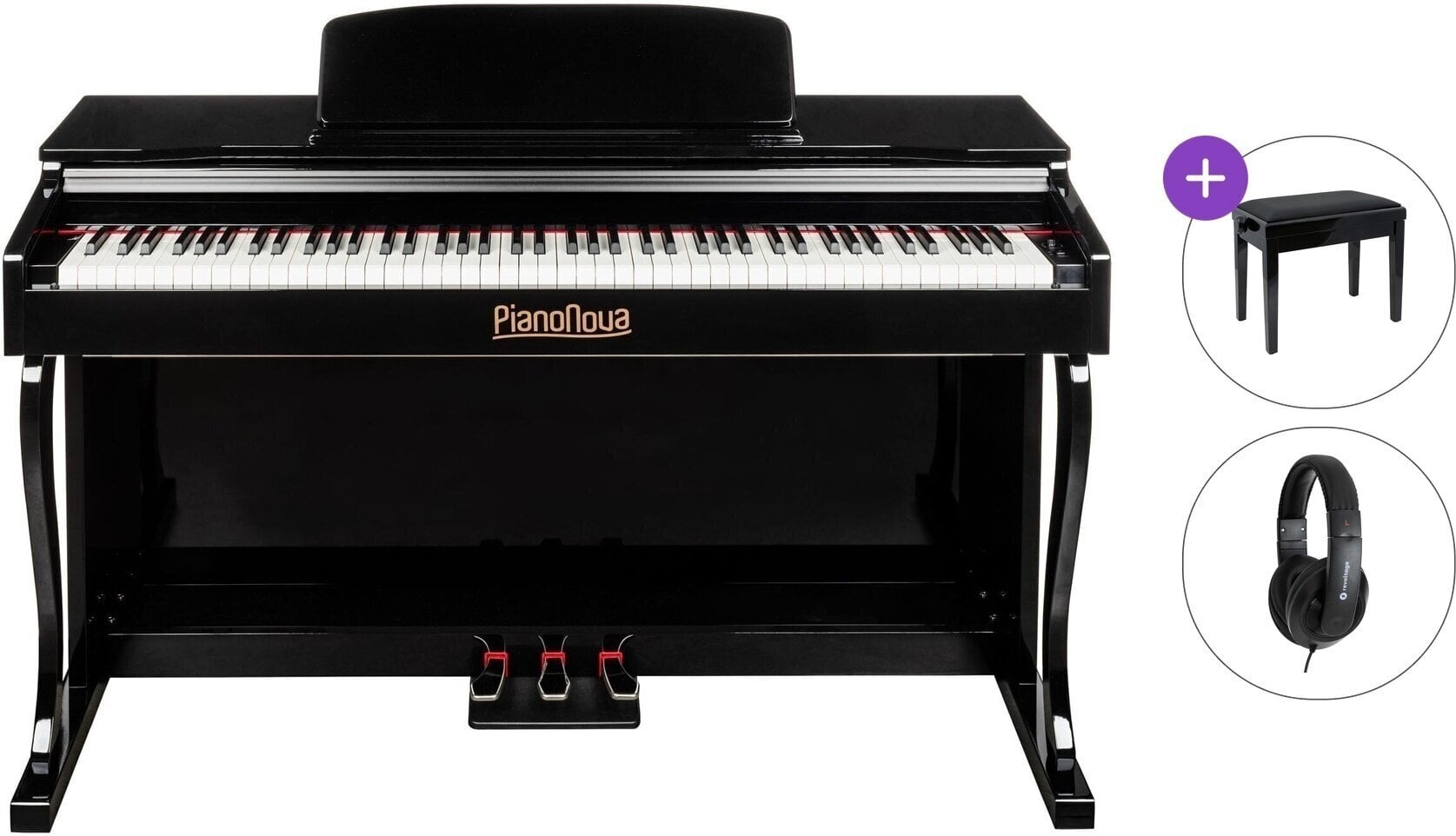 Digitaalne klaver Pianonova Gran Maestro Standard SET Black Digitaalne klaver