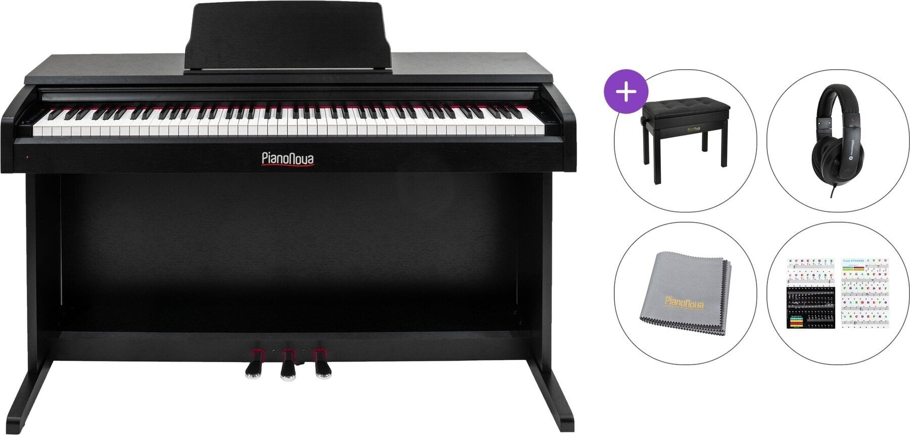 Digitalni pianino Pianonova La Rambla 09 Premium SET Black Digitalni pianino