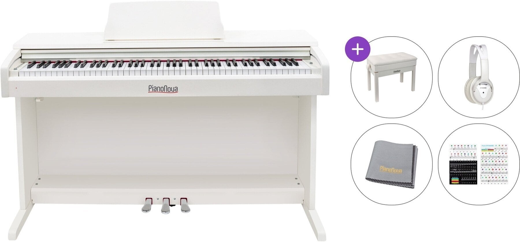 Digitalni pianino Pianonova La Rambla 09 Premium SET White Digitalni pianino