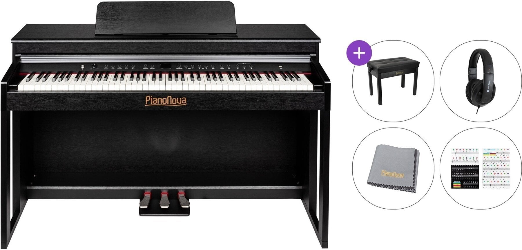 Digitální piano Pianonova El Clasico MKII Premium SET Black Digitální piano