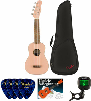 Szoprán ukulele Fender Venice Soprano Ukulele WN Shell Pink SET Szoprán ukulele Shell Pink - 1