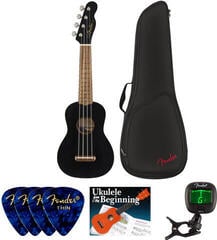 Sopraanukelele Fender Venice Soprano Ukulele WN SET Black Sopraanukelele