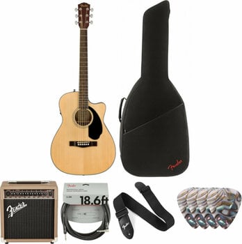 electro-acoustic guitar Fender CC-60SCE Natural WN Deluxe SET Natural - 1