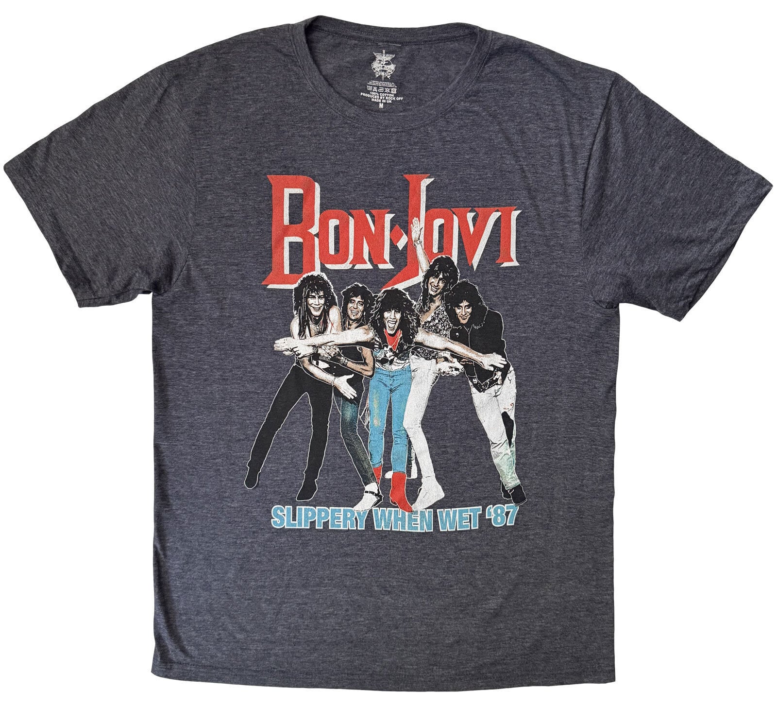 Сорочка Bon Jovi Slippery When Wet '87 (Back Print, UNFINISHED) Denim Blue S Сорочка
