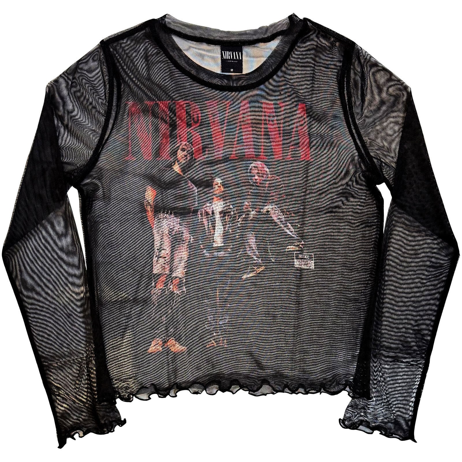 T-skjorte Nirvana In Utero Band Photo Black XS Ladies T-skjorte