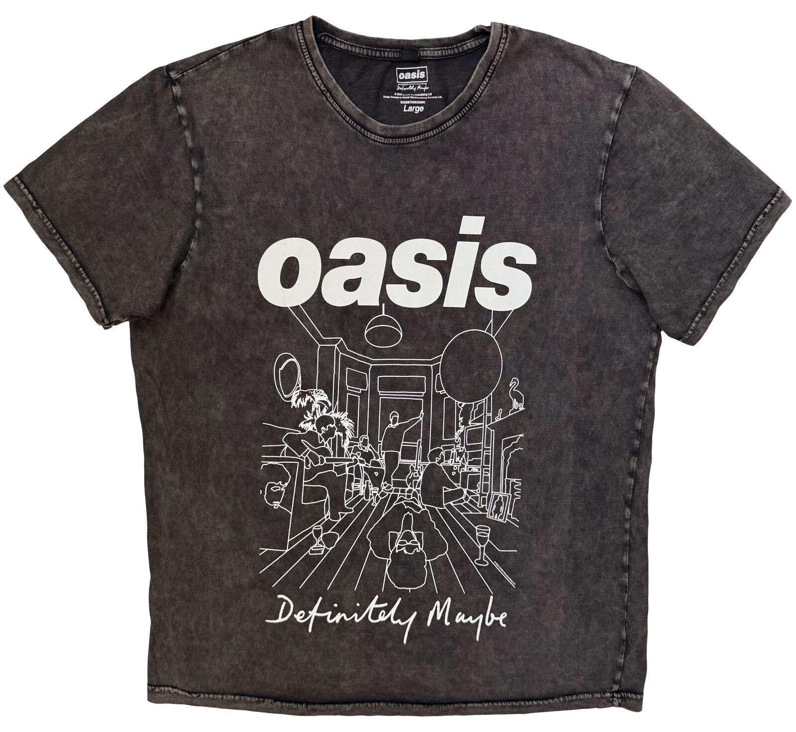 Paita Oasis Def Maybe Line Drawing Charcoal Grey L Paita
