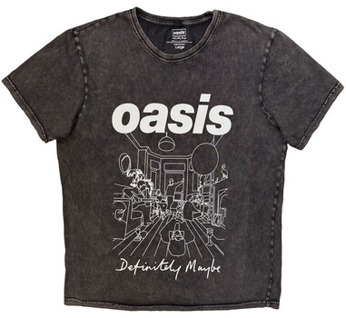 Maglietta Oasis Def Maybe Line Drawing Charcoal Grey XL Maglietta - 1