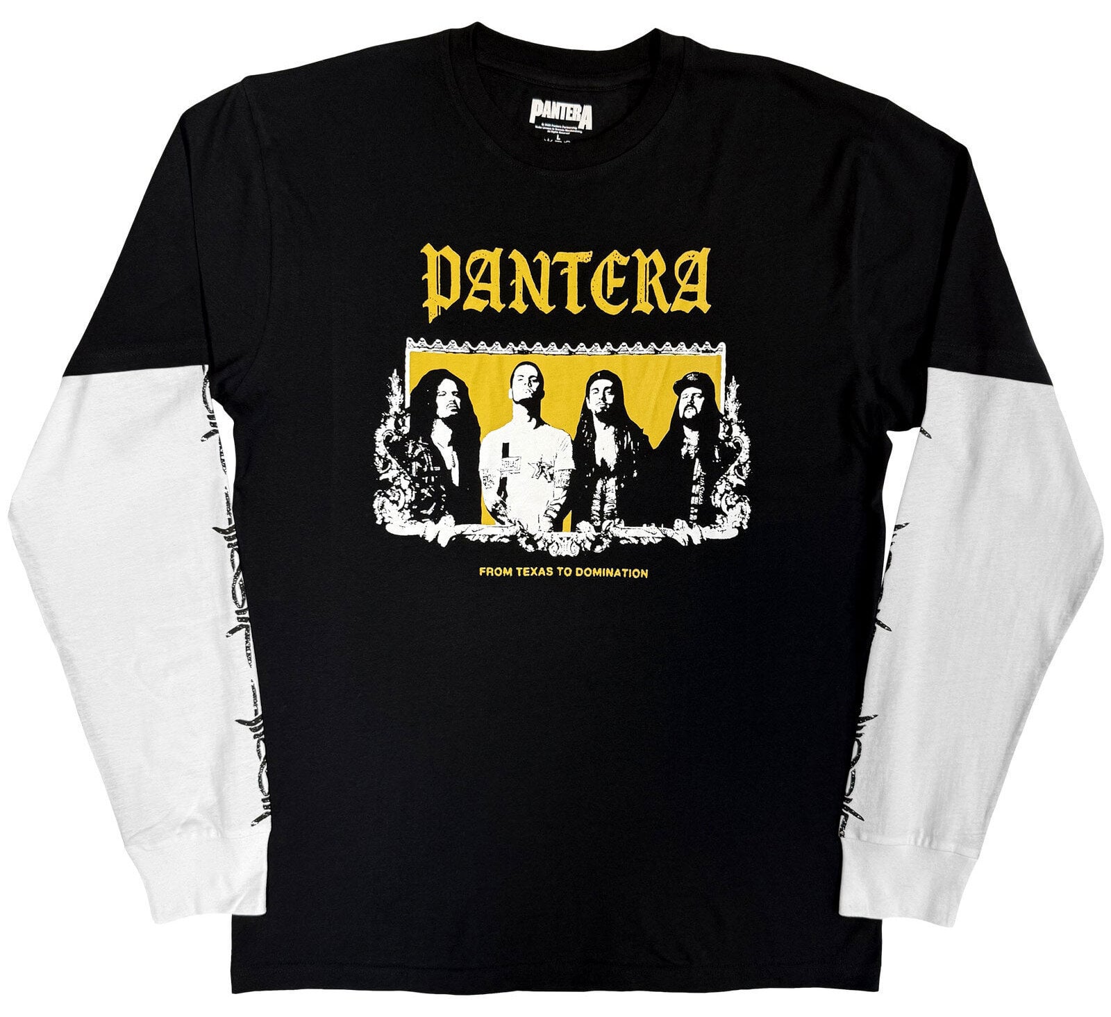 T-särk Pantera Texas To Domination (Back &Sleeve Print) Black & White XL T-särk