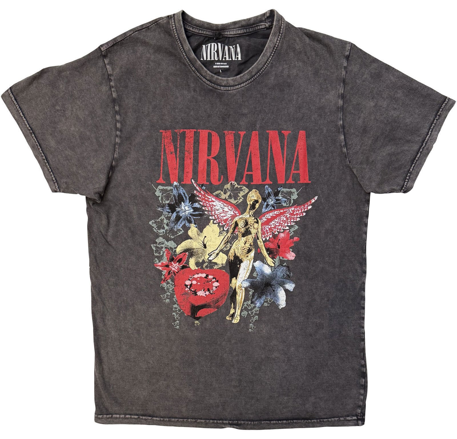 Сорочка Nirvana In Utero Vintage Collage Футболка з коротким рукавом Charcoal Grey XL
