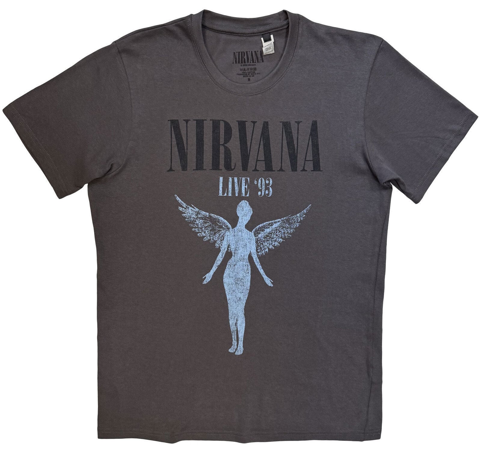 T-särk Nirvana Live '93 Angel Charcoal Grey XL T-särk