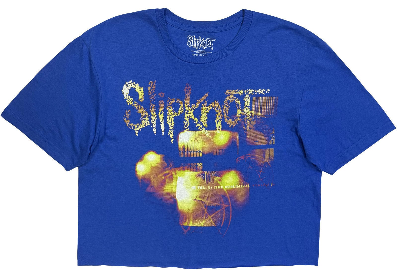 T-särk Slipknot Flames Tribal S Logo (Back Print) Blue S Naiste T-särk