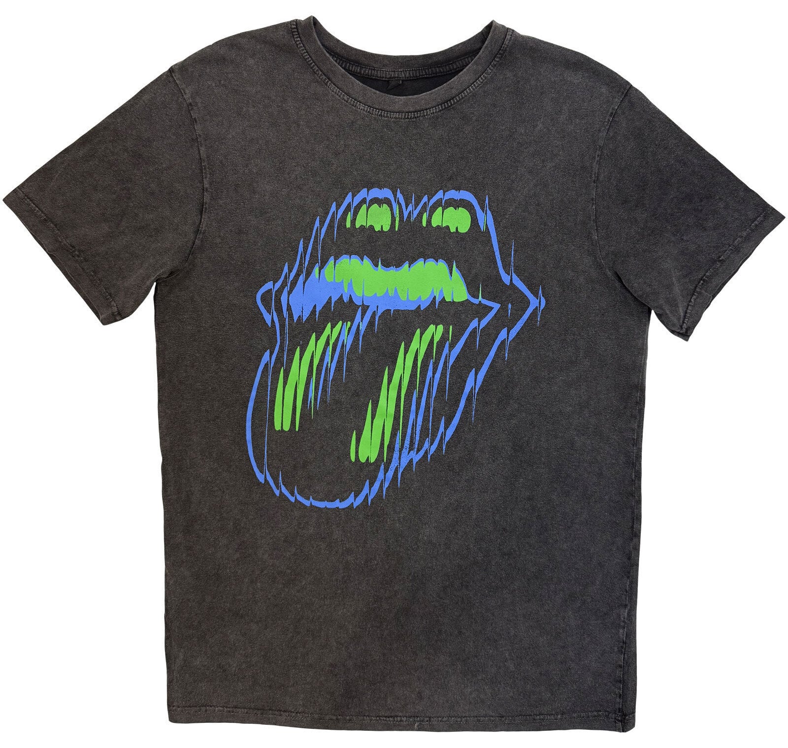 Tricou The Rolling Stones Distorted Tongue (Back Print) Gri cărbune 2XL Tricou