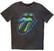 Tricou The Rolling Stones Distorted Tongue (Back Print) Gri cărbune 2XL Tricou