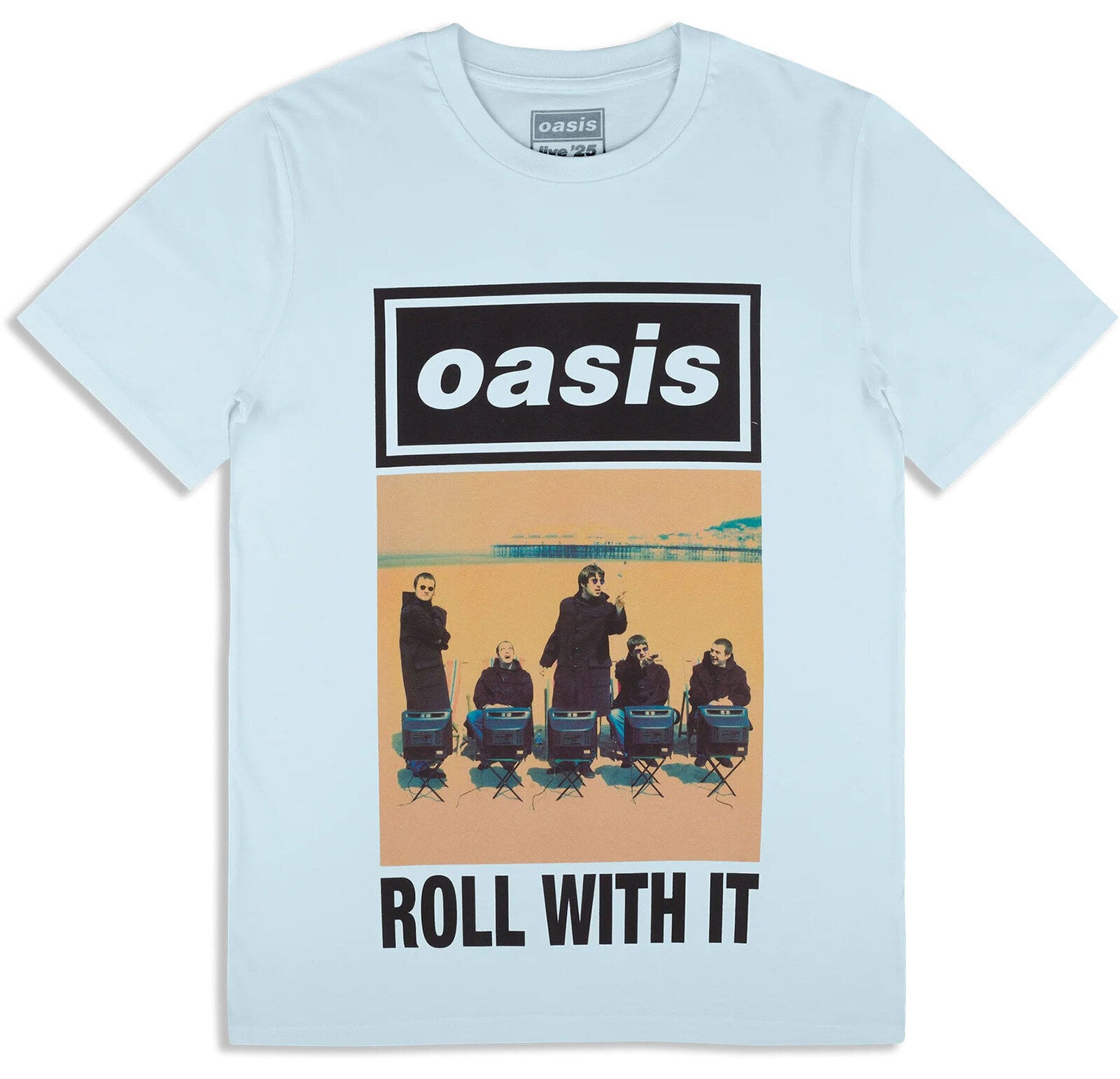 Shirt Oasis Roll With It Single Cover (Ex-Tour) Light Blue L Shirt