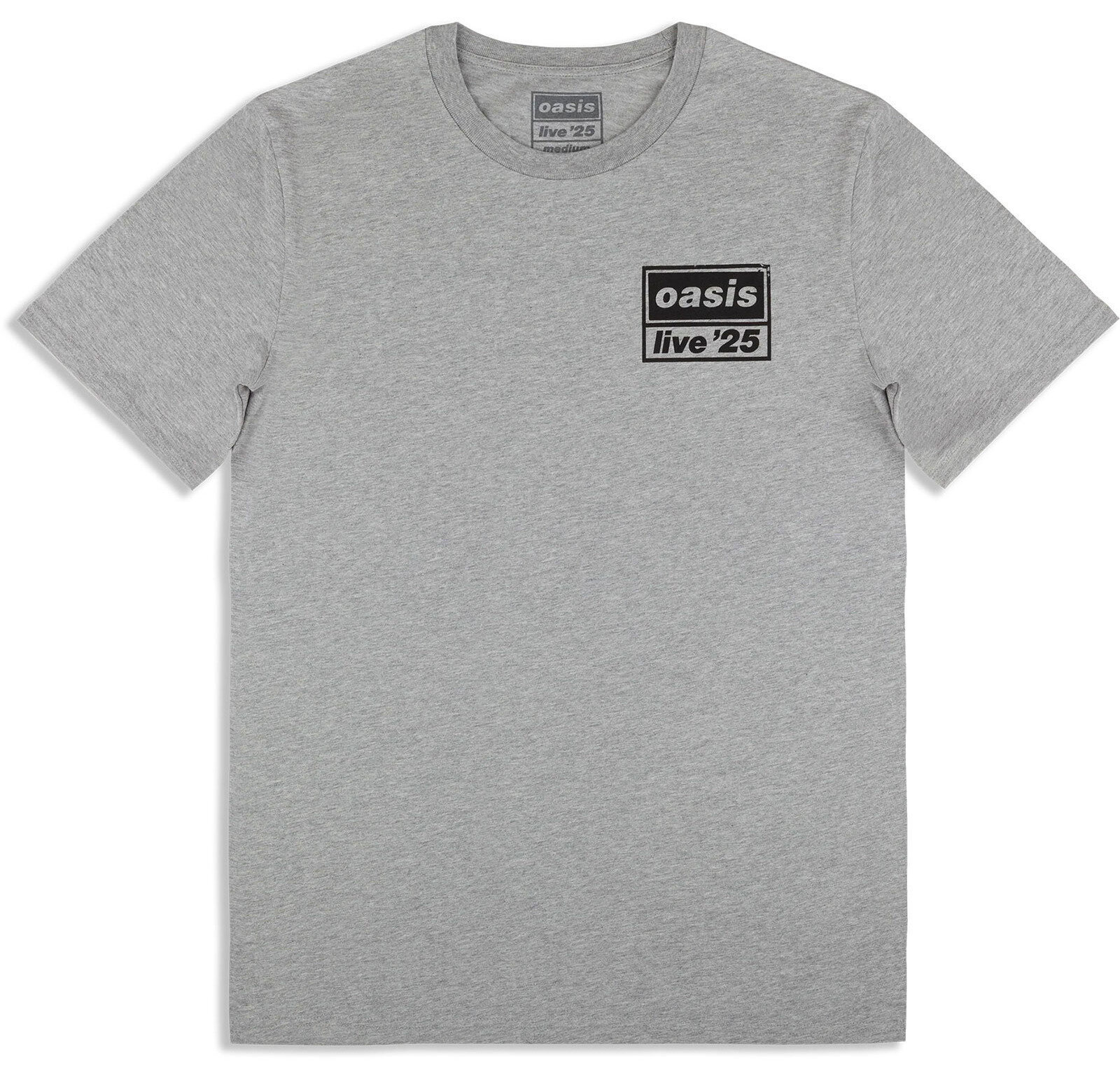 Camiseta de manga corta Oasis Live 25 Distressed Lockup Pocket (Ex-Tour) Camiseta de manga corta Grey 2XL