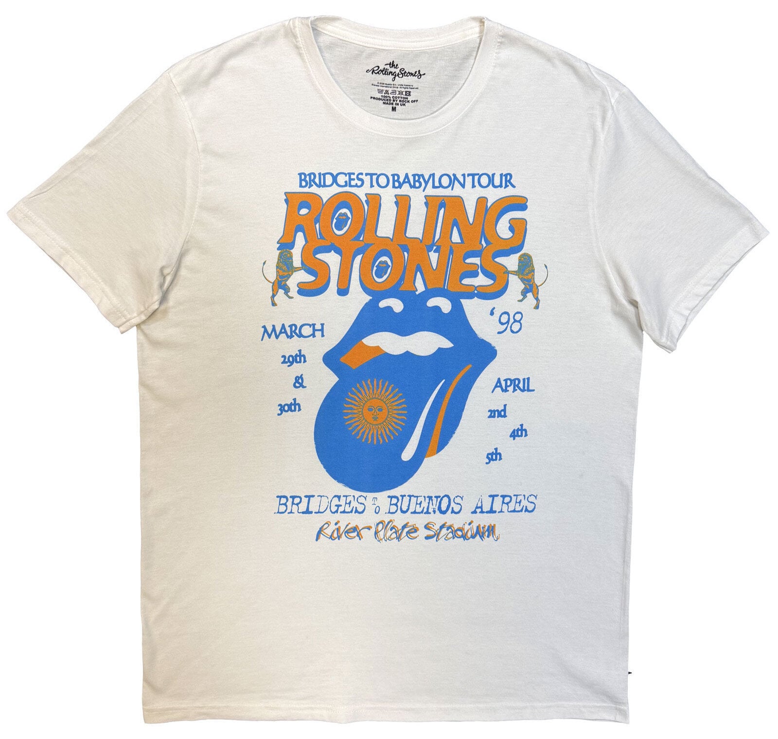 T-särk The Rolling Stones River Plate Stadium White M T-särk