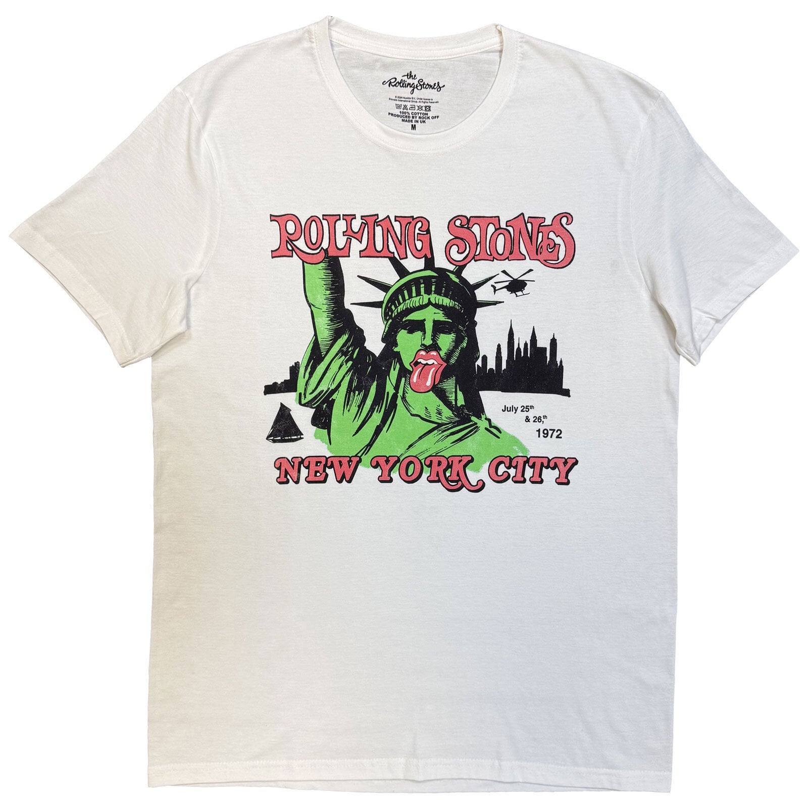 T-särk The Rolling Stones New York City 1972 White S T-särk