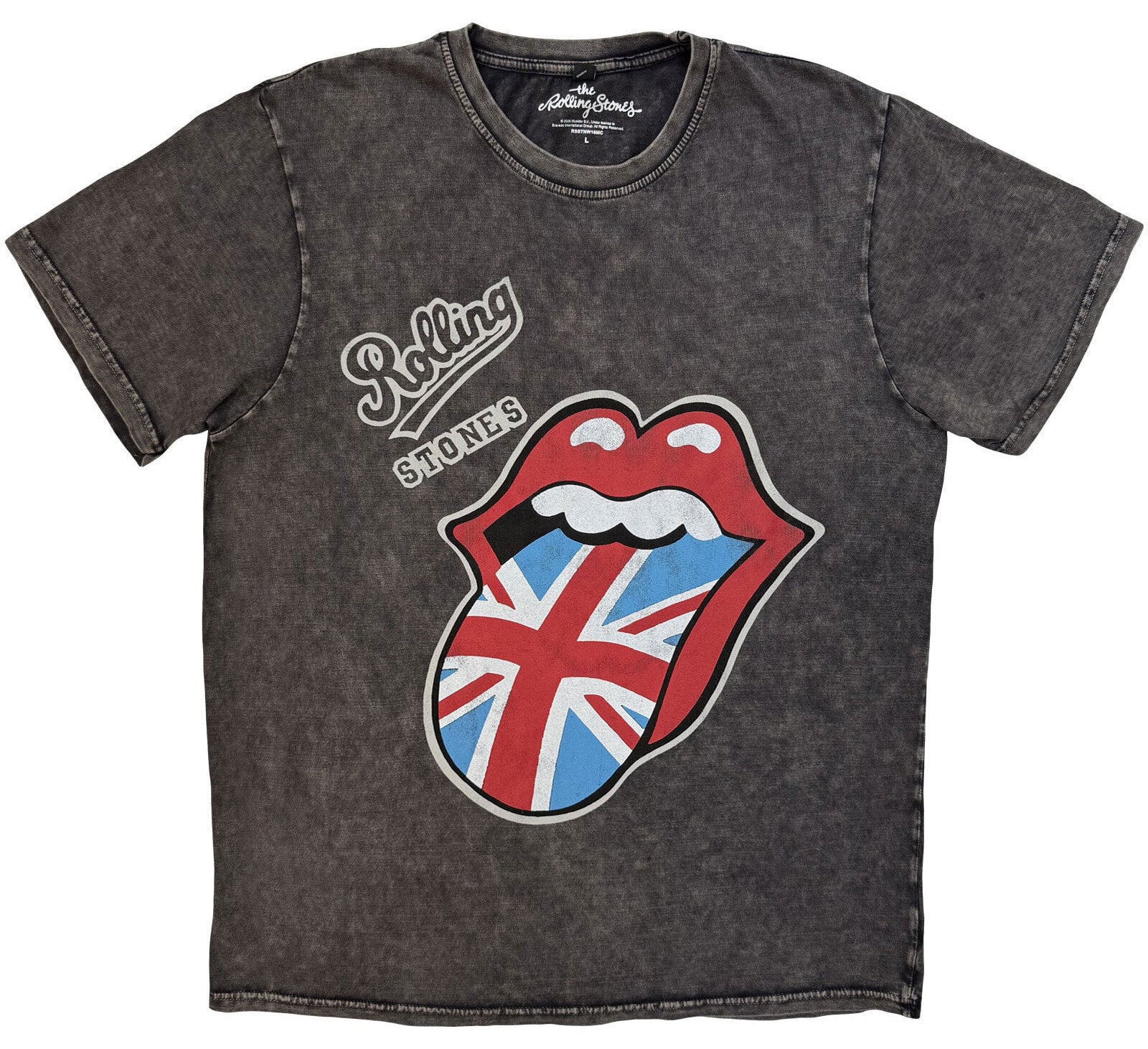 T-Shirt The Rolling Stones British Tongue Charcoal Grey 2XL T-Shirt