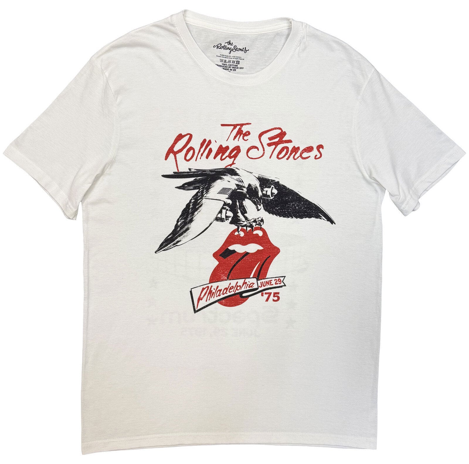 Сорочка The Rolling Stones Philadelphia Eagle 1975 (Back Print) White 2XL Сорочка