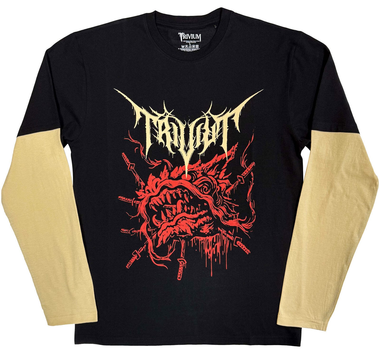 T-krekls Trivium Red Demon (Back Print) Black & Sand L T-krekls