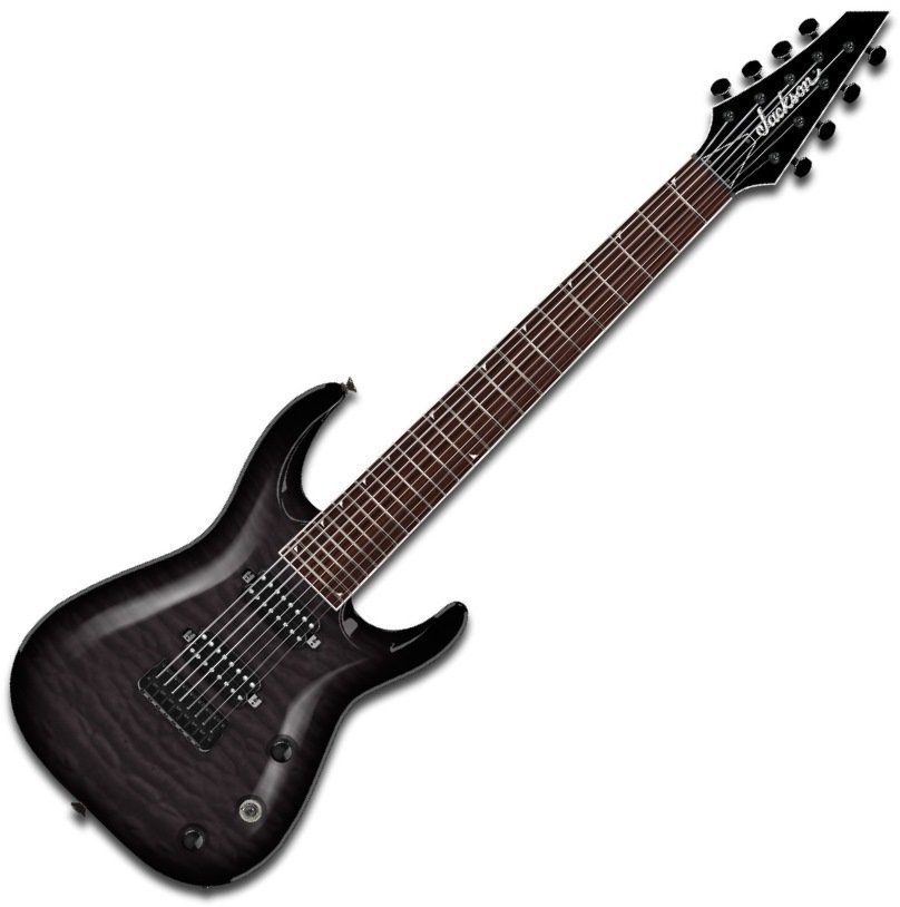 8-saitige E-Gitarre Jackson SLATHX 3-8 Trans Black
