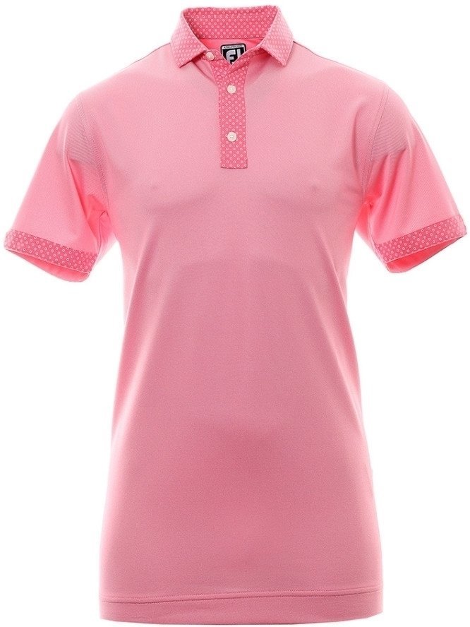 Polo majica Footjoy Birdseye Pique Pink Azalea/White M