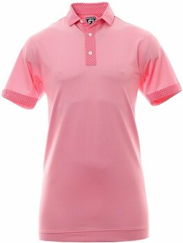 Koszulka Polo Footjoy Birdseye Pique Pink Azalea/White M - 1
