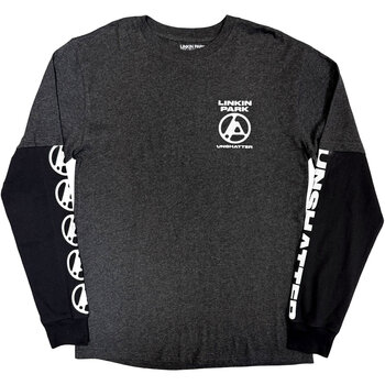 T-krekls Linkin Park Unshatter (Back Print & Sleeve Print) Charcoal Grey & Black 2XL T-krekls - 1
