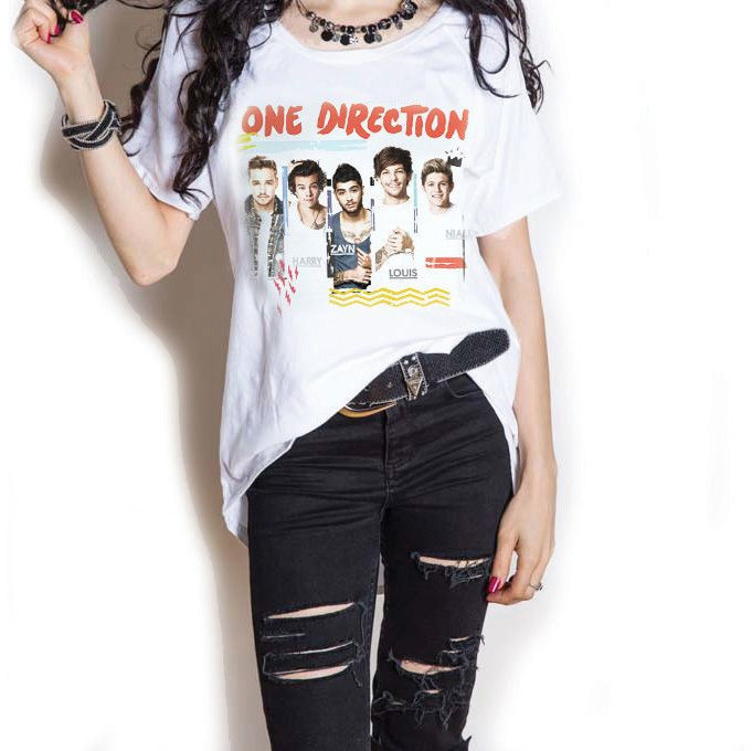 Shirt One Direction Shirt Individual Shots Wit XL