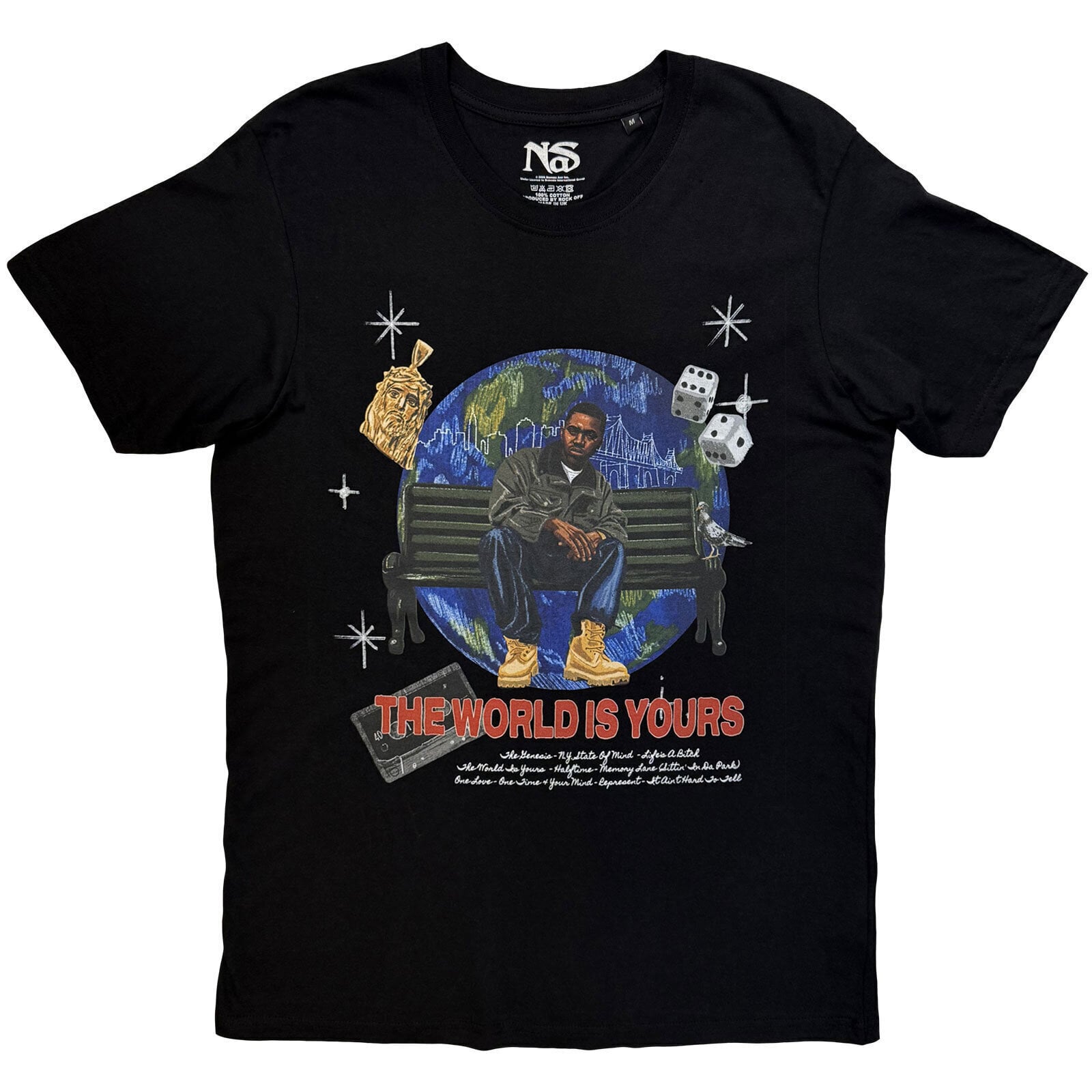 T-Shirt Nas The World Is Yours (Back Print) Black XL T-Shirt